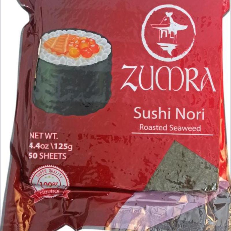 ورق النوري لعمل السوشي من شركة زمرا - عبوة ٥٠ ورقة nori